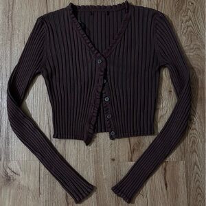 Urban Outfitters Brown Ribbed Cardigan